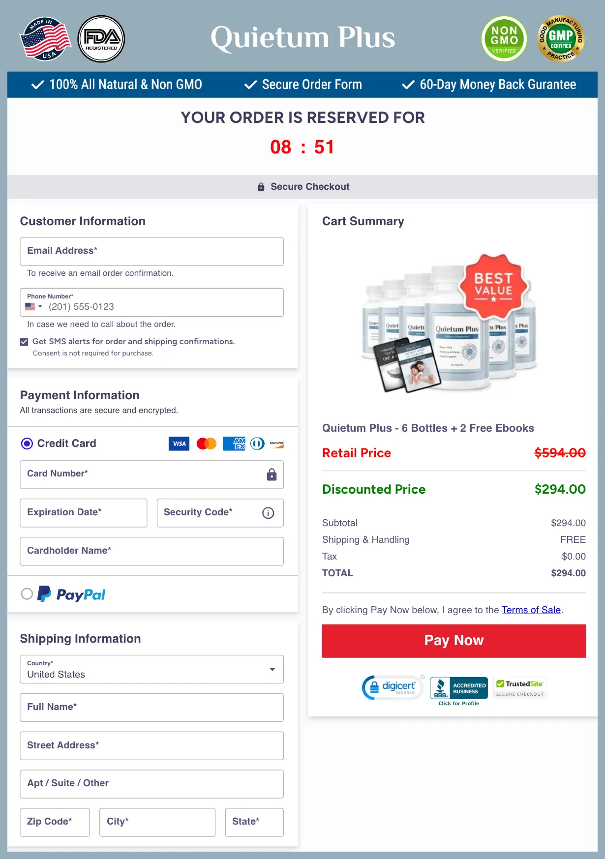 Quietum Plus Official Website Secure Order Page